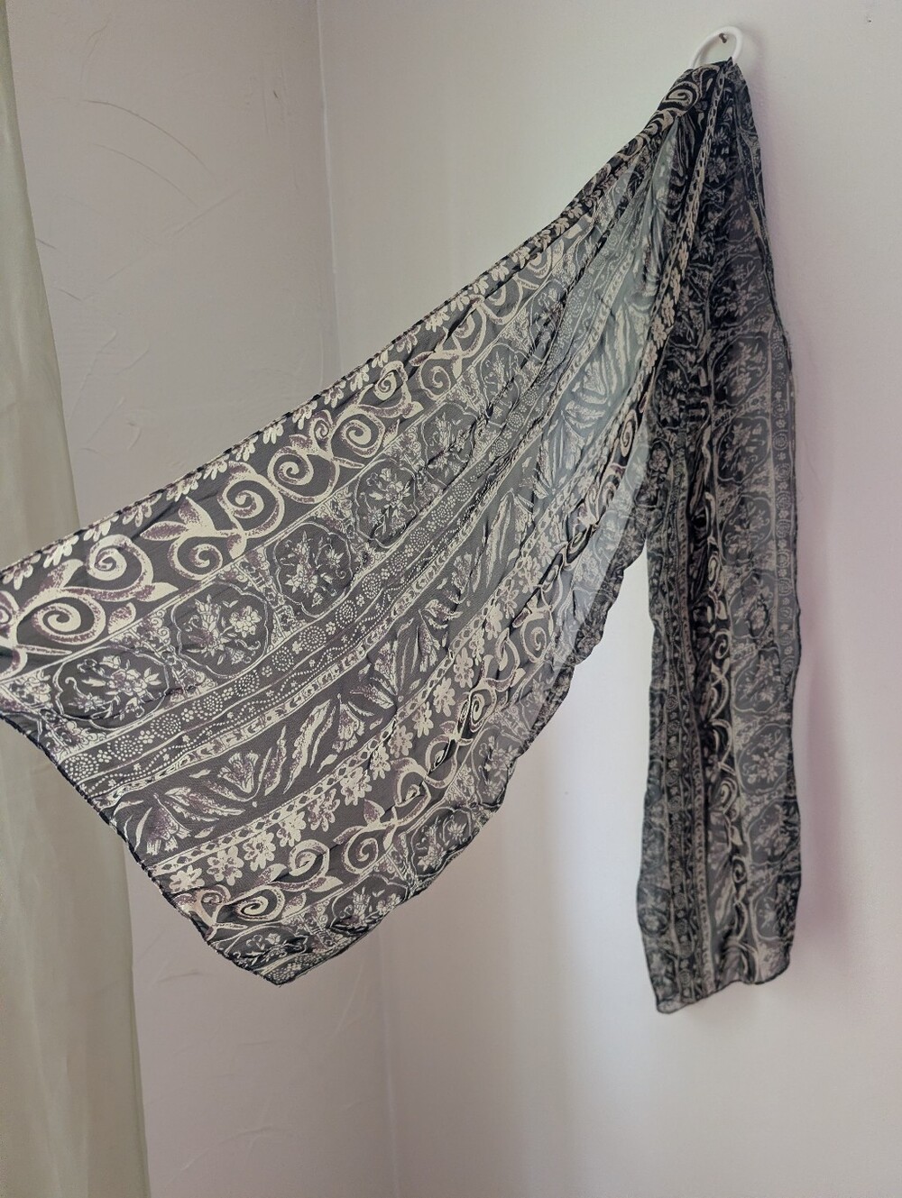 Black And Grey Decorative Scarf